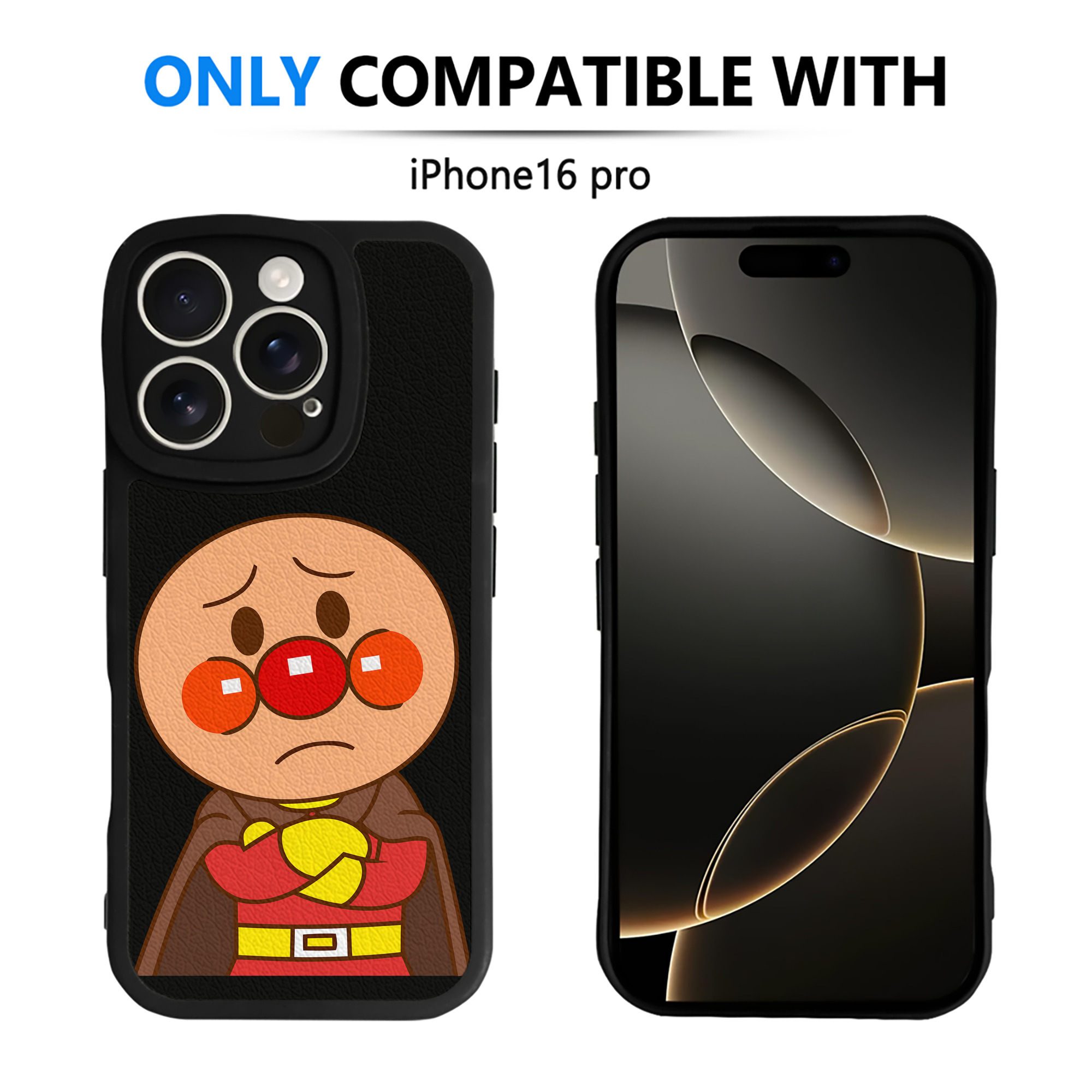 （画像用） アンパンマン Anpanman 【iPhone 16シリーズ対応】シリコンスマホケース（レザー調） 材質：シリコン
